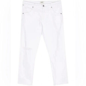 Citizens Of Humanity Emerson Slim Boyfriend Crop Jeans Distressed White Denim 26